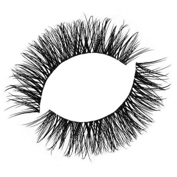 Natural eyelashes with flexible, invisible band